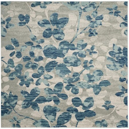 Safavieh Evoke Power Loomed Square Area Rug Grey & Light Blue - 6 ft.-7 in. x 6 ft.-7 in. EVK236J-7SQ